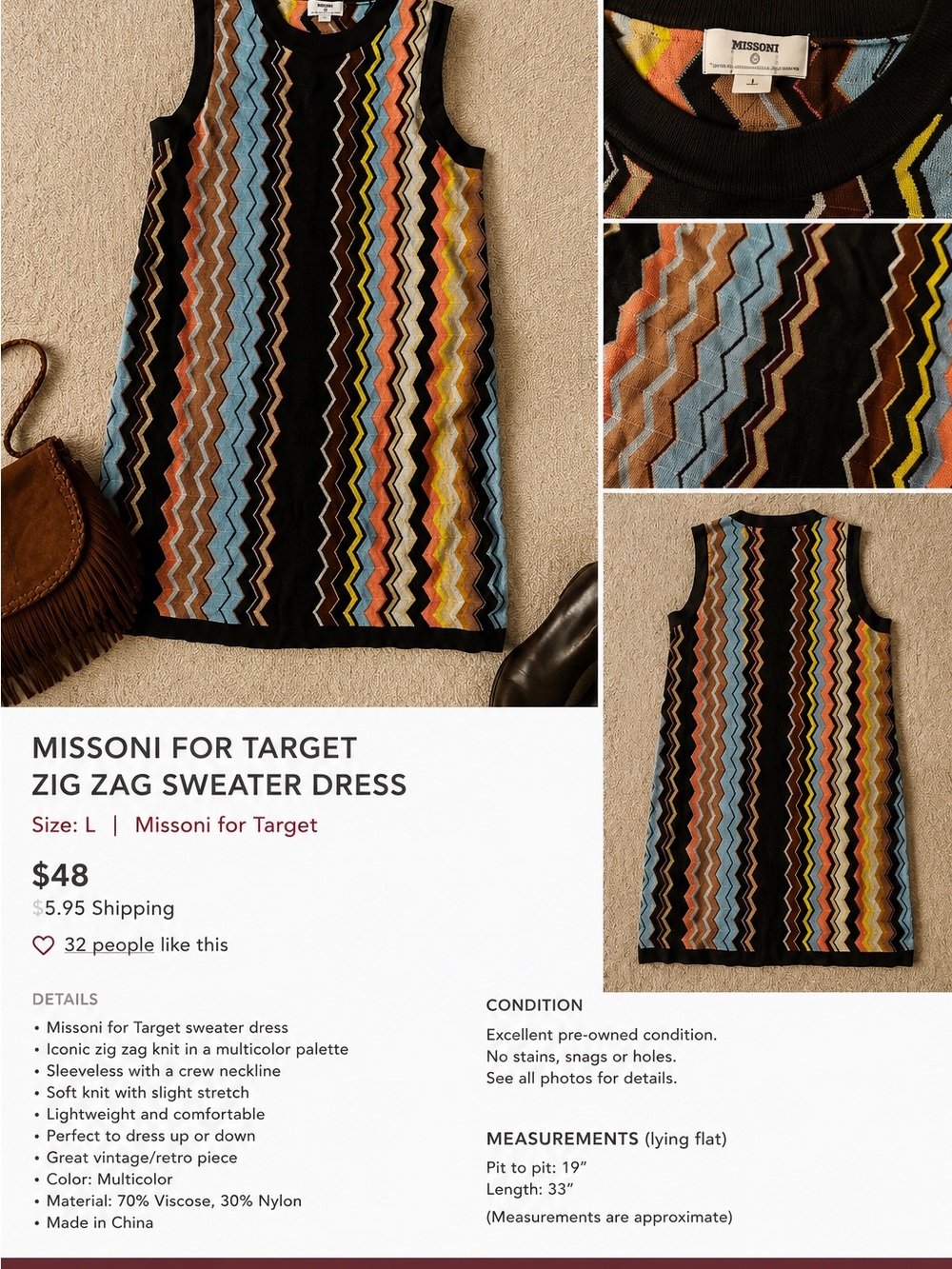 Missoni for Target Sleeveless Zigzag Knit Dress in Black, Blue, Rust, Yellow